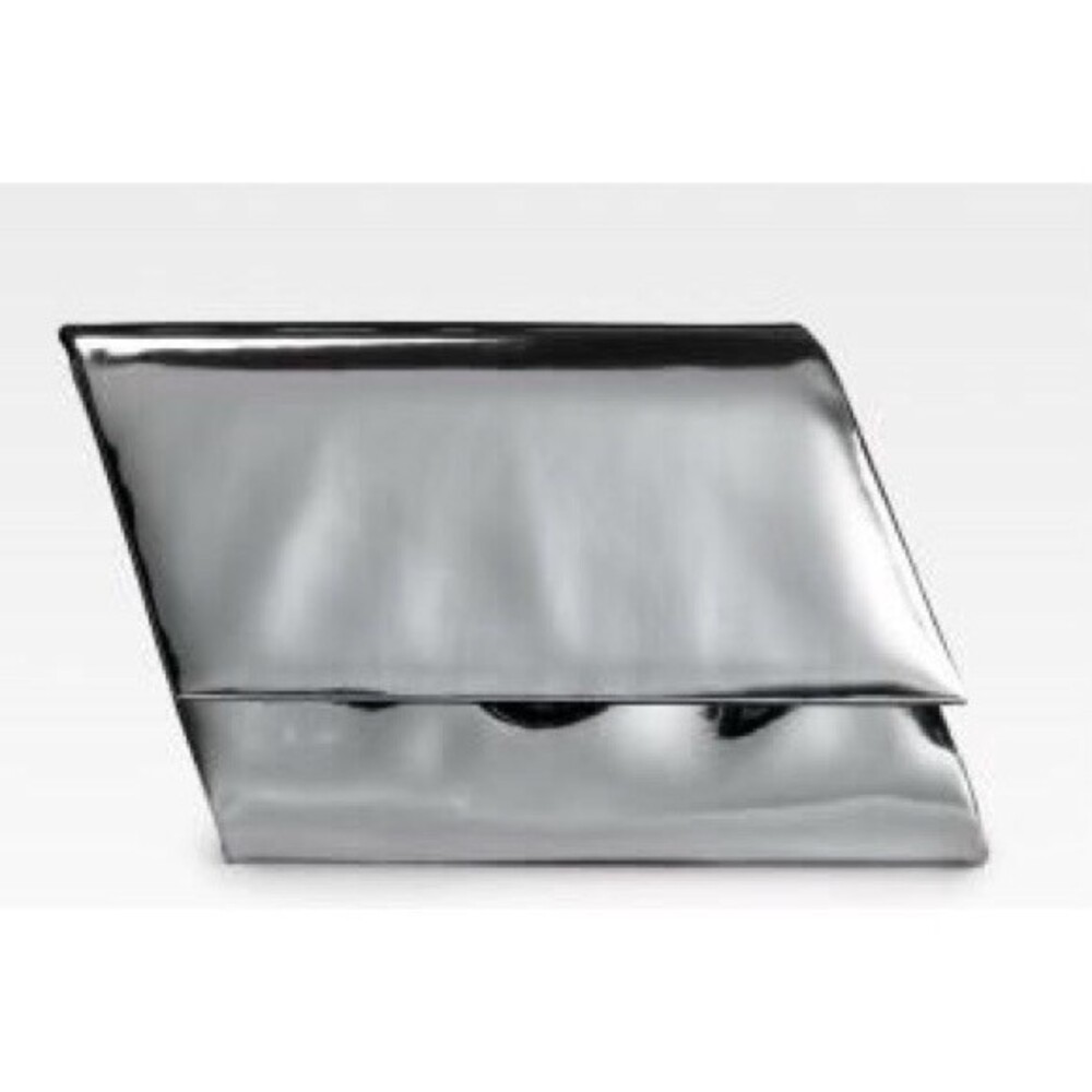 Sang A Flash Parallelogram Mirror Clutch Purse Silver Bag